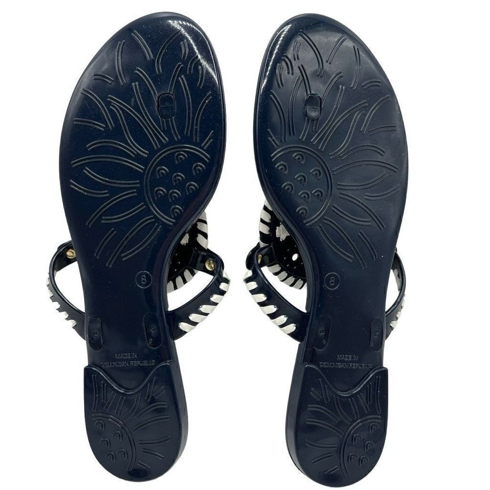 Jack Rogers Striped Georgica Jelly Sandals Midnight/White Size 8 - Picture 5 of 8